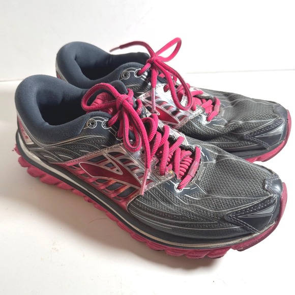 Brooks Shoes - Brooks Glycerin 14 Womens 10.5 Running Shoes Gray Pink Silver Athletic No Insole
